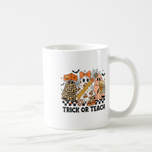 Trick oder lehren Ghost Lehrer Halloween Retro Che Kaffeetasse