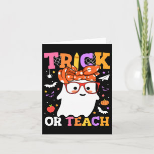 Trick oder lehren Lehrer glückliche Halloween-Geis Karte