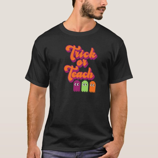 Trick oder lehren Lehrer Halloween Kleidung Spooky T-Shirt (Vorderseite)