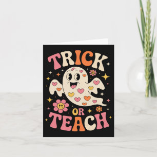 Trick oder lehren Niedlich Ghost Lehrer Halloween Karte