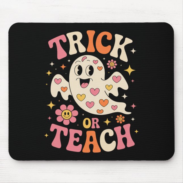 Trick oder lehren Niedlich Ghost Lehrer Halloween  Mousepad (Vorne)