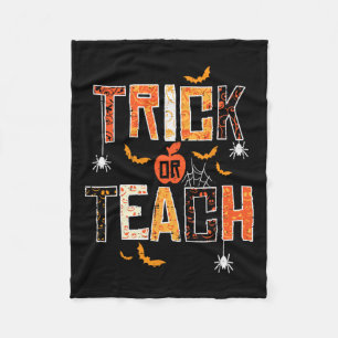 Trick oder lehren Retro Halloween Lehrerin Frauen Fleecedecke