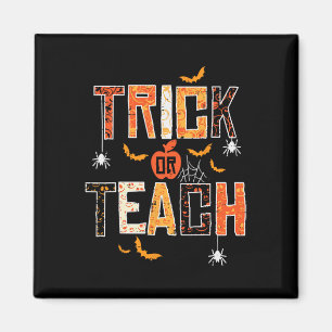 Trick oder lehren Retro Halloween Lehrerin Frauen Magnet