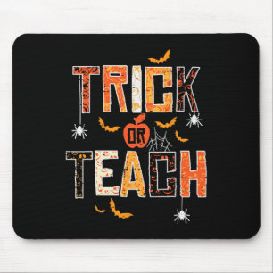 Trick oder lehren Retro Halloween Lehrerin Frauen  Mousepad