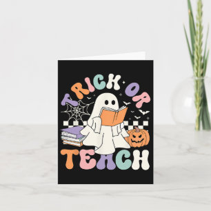 Trick oder lehren Spooker Niedlich Ghost-Lehrer Le Karte