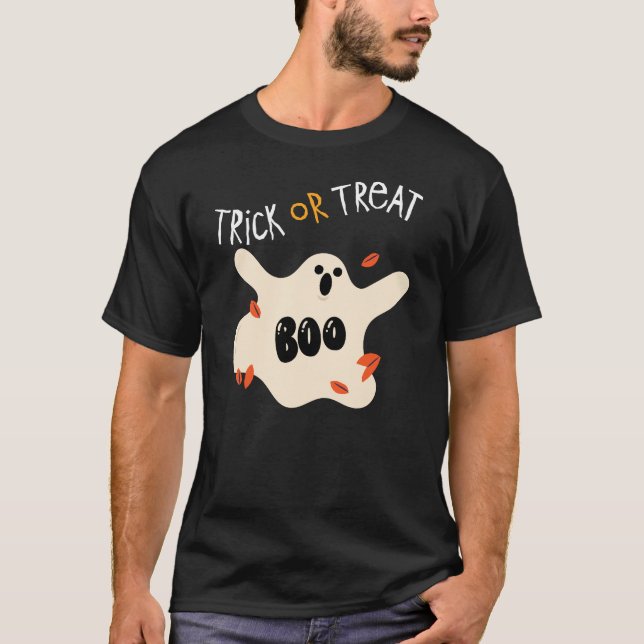 Trick oder Lust auf T-Spaß-Ghost-Design T-Shirt (Vorderseite)