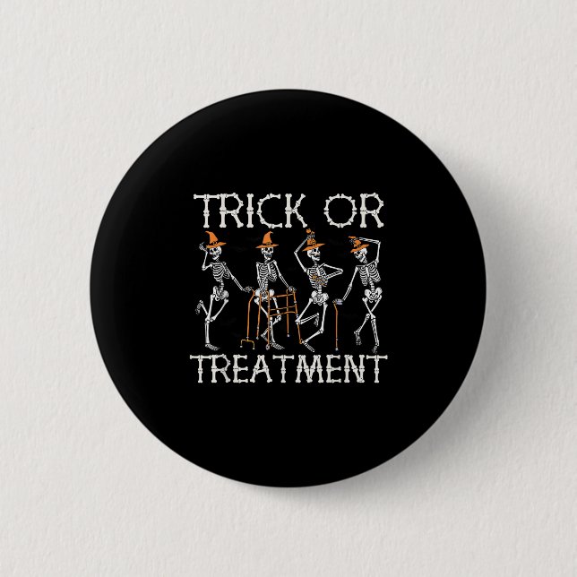 Trick oder PT Physical Therapy Therast Halloween Button (Vorderseite)