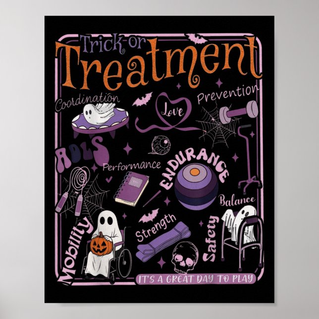 Trick oder PT Physical Therapy Therast Halloween Poster (Vorne)
