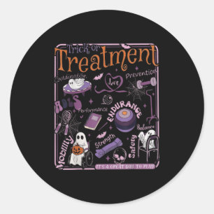 Trick oder PT Physical Therapy Therast Halloween Runder Aufkleber