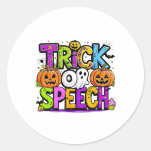Trick oder Rede Halloween Lehrerin Geist Männer Fr Runder Aufkleber