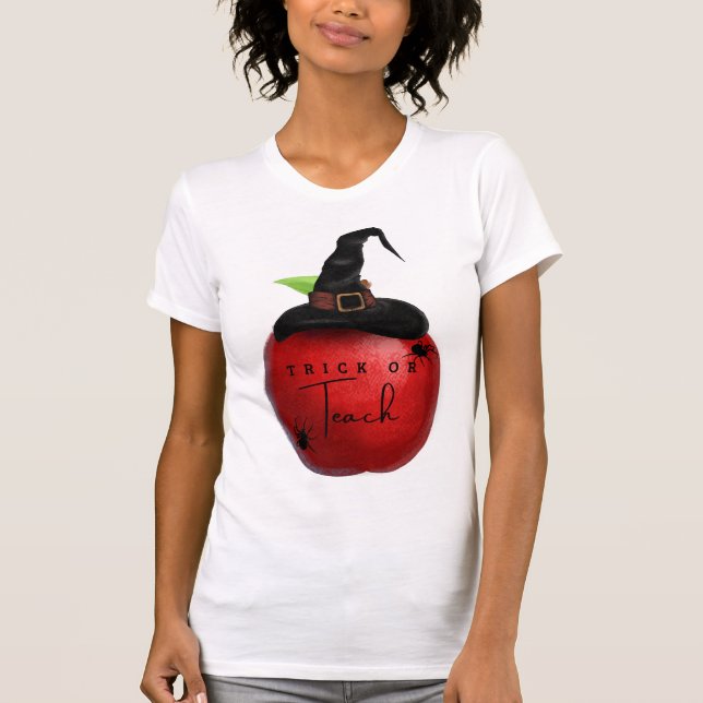 Trick oder Teach Apple Teacher Tshirt (Vorderseite)