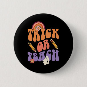 Trick oder Teach Retro Fall Halloween Kostüme Teac Button