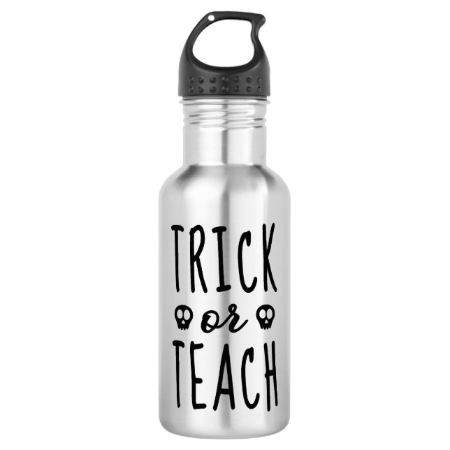 Trick oder Teach Shirt, Halloween Teacher Shirt Edelstahlflasche (Vorderseite)