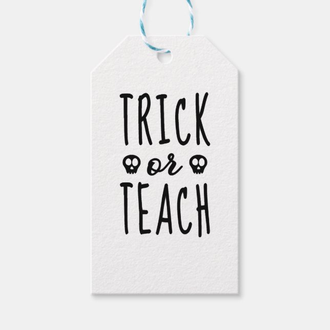 Trick oder Teach Shirt, Halloween Teacher Shirt Geschenkanhänger (Vorderseite)