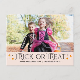 Trick oder Treaszeit Halloween Foto-Karte Postkart Feiertagspostkarte