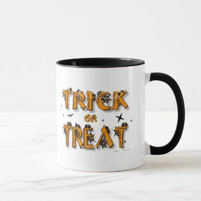 Trick oder Treat - 2-seitige Ringer-Tasse Tasse (Rechts)