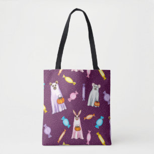 Trick oder Treat Animal Ghost Friends auf Lila ros