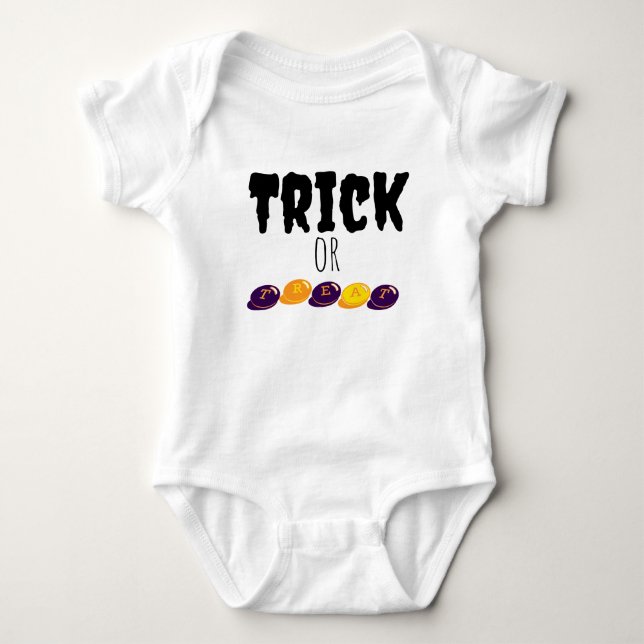 Trick oder Treat Baby Bodysuit Strampler (Vorderseite)