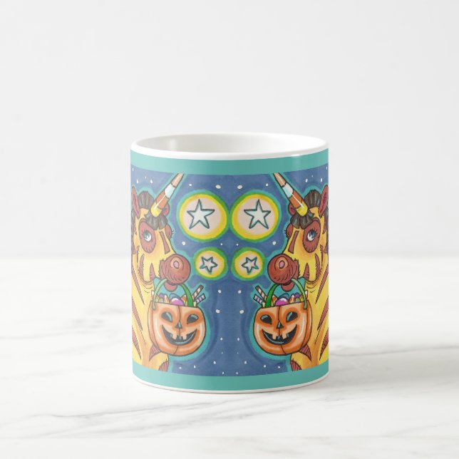 TRICK ODER TREAT BAT WING ZEBRA, NIEDLICH HALLOWEN KAFFEETASSE (Mittel)
