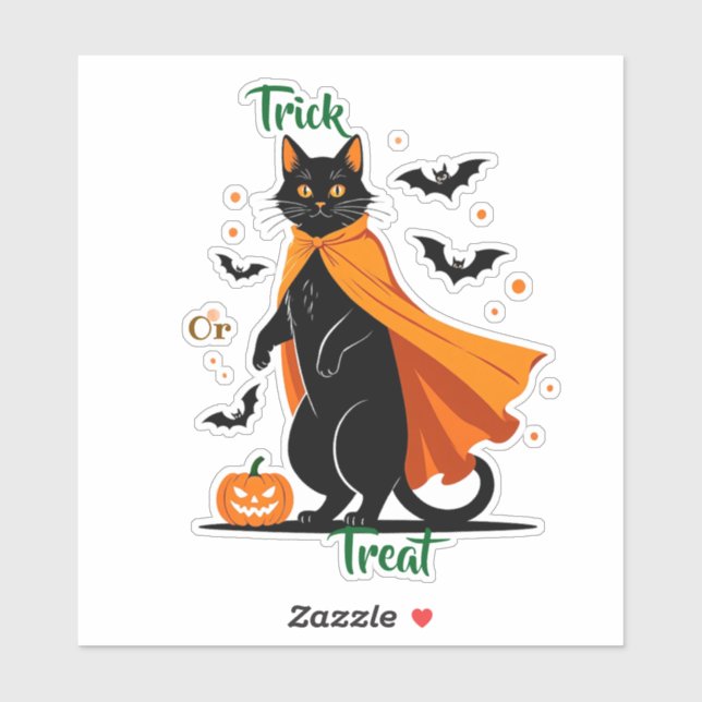 Trick oder Treat Black Cat Aufkleber (Blatt)