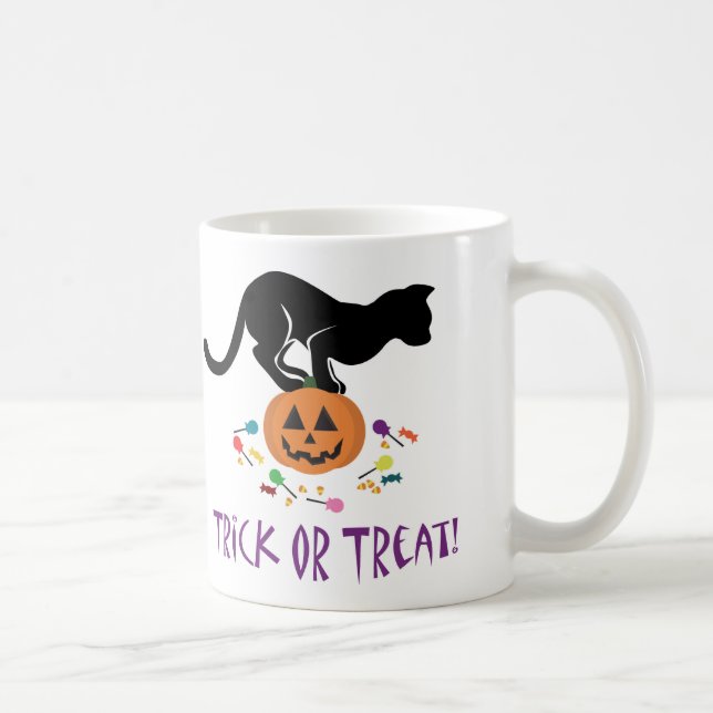 Trick oder Treat Black Cat Kaffeetasse (Rechts)