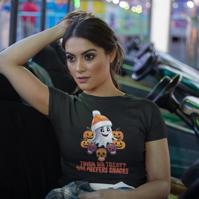Trick oder Treat Boo Funny Quote Halloween-Party T-Shirt (Von Creator hochgeladen)