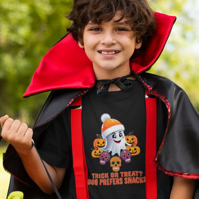 Trick oder Treat Boo Funny Quote Halloween-Party Tri-Blend Shirt (Von Creator hochgeladen)