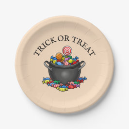Trick oder Treat Candy Cauldron Pappteller