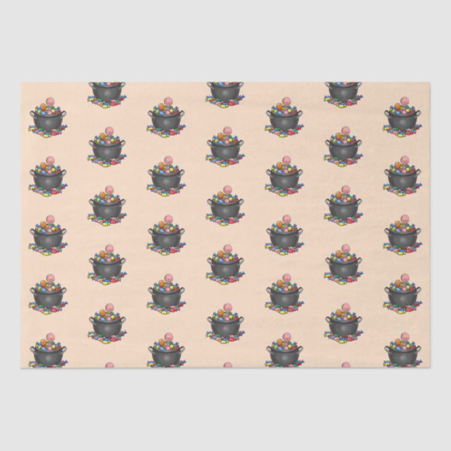 Trick oder Treat Candy Cauldron Seidenpapier (Vorderseite)