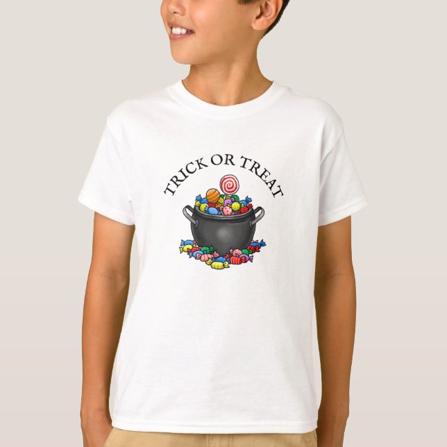 Trick oder Treat Candy Cauldron T-Shirt (Vorderseite)