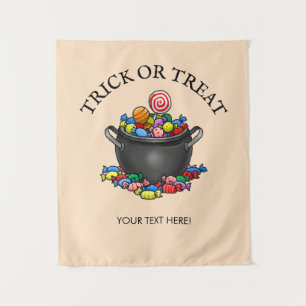 Trick oder Treat Candy Cauldron Wandteppich