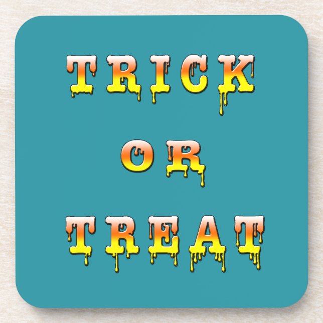 Trick oder Treat Candy Cone Version Getränkeuntersetzer (Vorderseite)