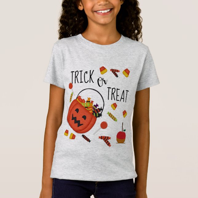 Trick oder Treat Candy Design T-Shirt (Vorderseite)