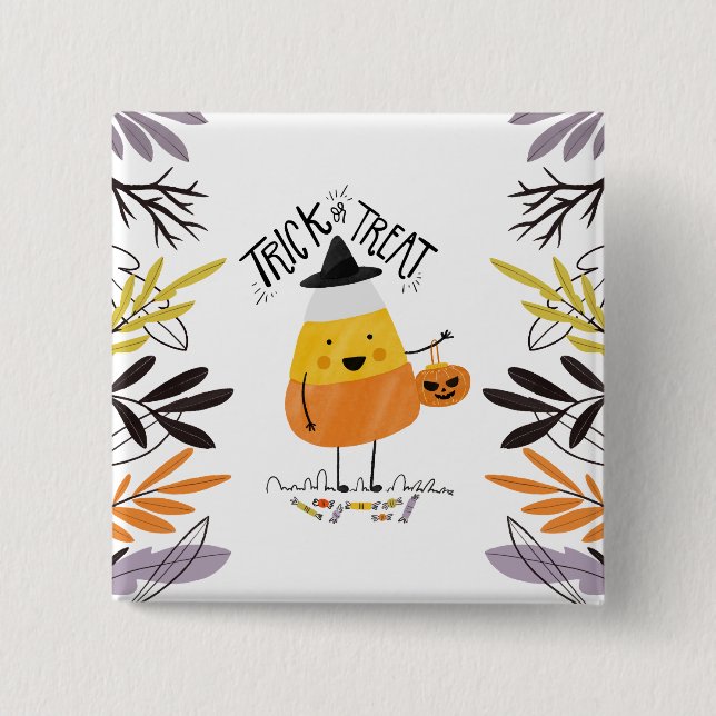 Trick oder Treat Candy Mais Halloween | Button (Vorderseite)