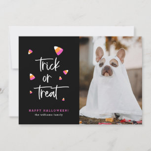 Trick oder Treat Candy Mais Halloween Foto Cards Karte