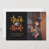 Trick oder Treat Candy Mais Halloween Fotokarte