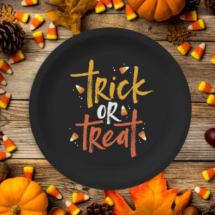 Trick oder Treat Candy Mais Halloween Pappteller