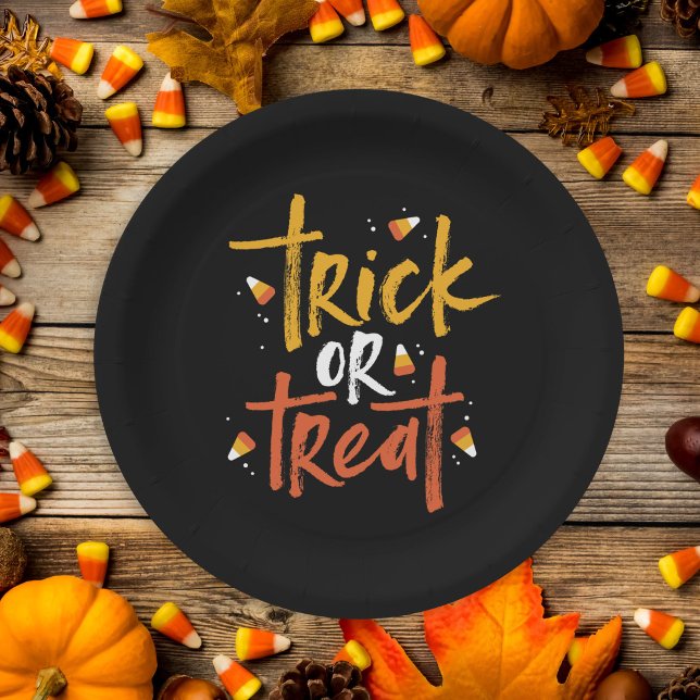 Trick oder Treat Candy Mais Halloween Pappteller (Von Creator hochgeladen)