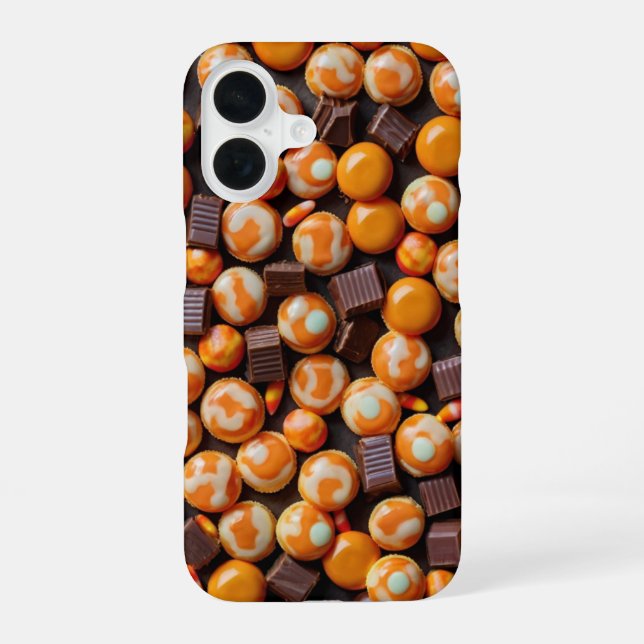 Trick oder Treat Candy Pattern iPhone 16 Hülle (Rückseite)