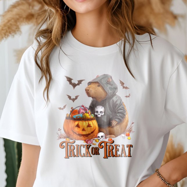 Trick oder Treat Capybara Halloween Funny Tri-Blend Shirt (Von Creator hochgeladen)