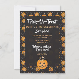 Trick oder Treat Celebrate Pumpkin Candy personali Einladung