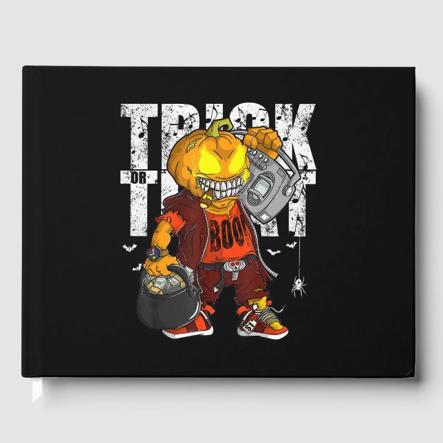 Trick oder Treat Dope Hip Hop Halloween Graphic Me Gästebuch (Vorderseite)
