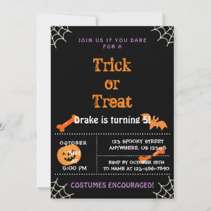 Trick oder Treat, Einladung zu Halloween