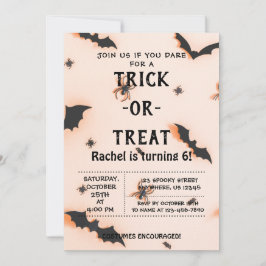 Trick oder Treat, Einladung zu Halloween-Fledermäu