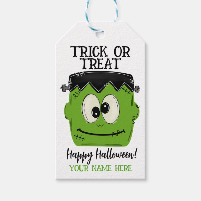 Trick oder Treat Favor Tag Geschenkanhänger (Vorderseite)