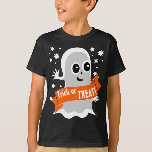 Trick oder Treat Friendly Halloween Ghost T-Shirt (Vorderseite)