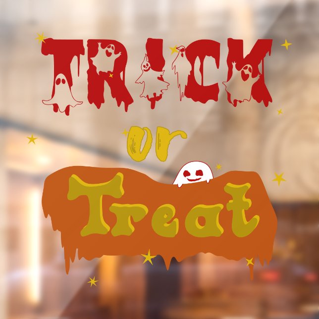 Trick oder Treat Funny Boo Halloween Fensteraufkleber (Blatt 2)