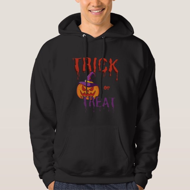 Trick oder Treat Funny Halloween Pumpkin Hoodie (Vorderseite)