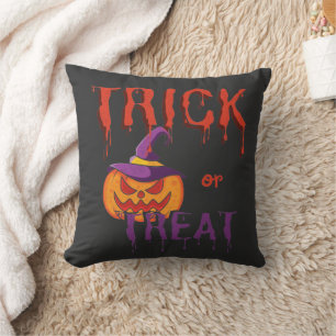 Trick oder Treat Funny Halloween Pumpkin Kissen