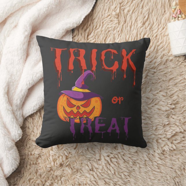 Trick oder Treat Funny Halloween Pumpkin Kissen (Decke)